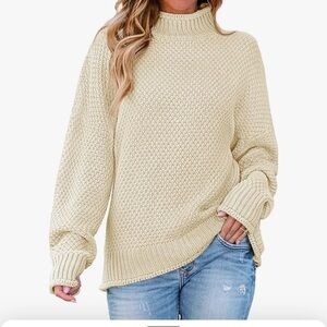 New 1X /2X Turtleneck Batwing Sleeve Loose Oversized Chunky Knitted  Sweater